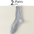 2 Pairs Large Size Men Socks plus Long Cotton Loose Mouth Good Elastic Business Solid Party Dress Diabetic Socks Fathers EU43-48