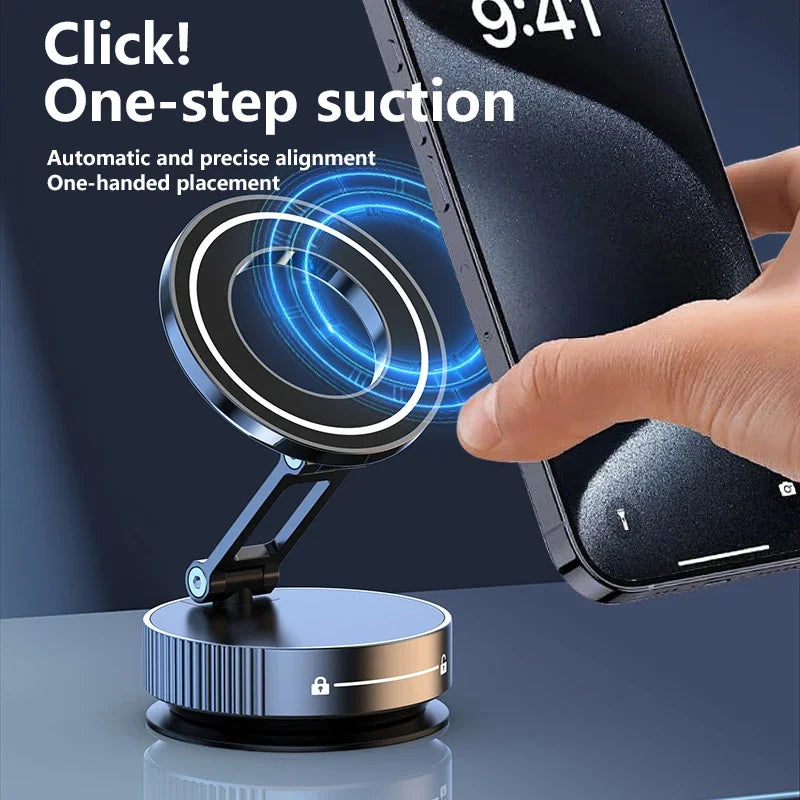 Xiaomi Super Strong Magnetic Phone Holder - Foldable 360° Adjustable Vacuum Mount for Car, Desk, and Bathroom