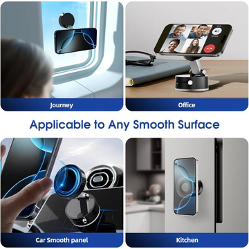 Vacuum Suction Magnetic Phone Holder - Advanced Foldable & Retractable Mount for Secure Windshield Installation
