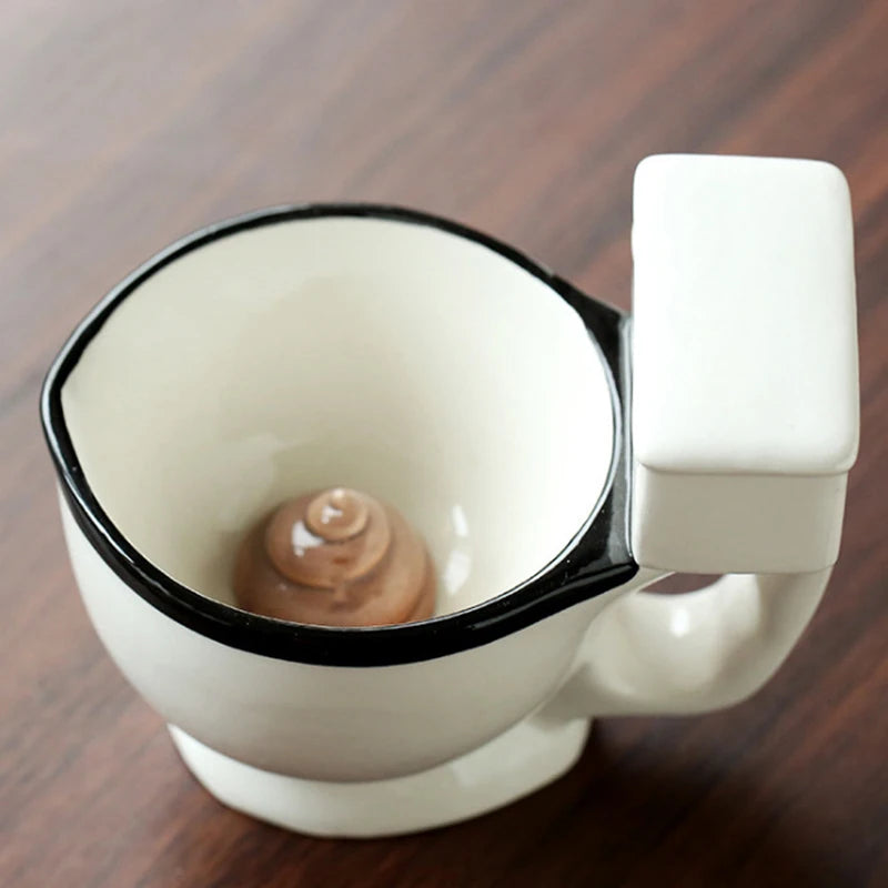 300Ml Novelty Toilet Shape Mug Cup Coffee Ceramic Mug with Handle Water Cup Coffee Tea Milk Ice Cream Cup Funny for Gifts