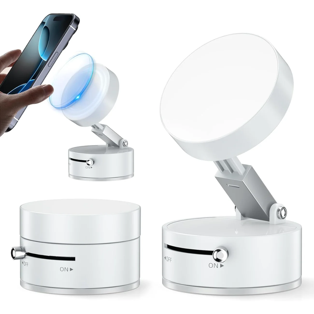 Vacuum Suction Magnetic Phone Holder - Advanced Foldable & Retractable Mount for Secure Windshield Installation
