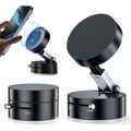 Vacuum Suction Magnetic Phone Holder - Advanced Foldable & Retractable Mount for Secure Windshield Installation