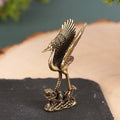 1Pc Brass Crane Figurines Miniatures Desktop Ornaments Living Room Decorations Crafts Accessories Small Animal Statue Decor
