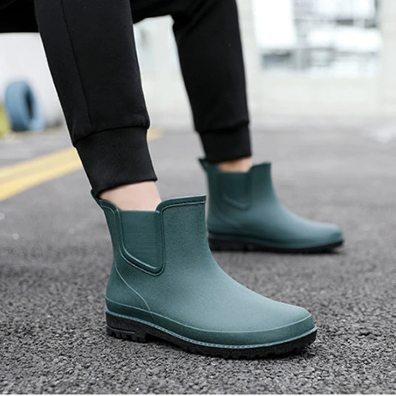 Short Men'S Rain Boots Waterproof Mens Rubber Shoes Comfortable Mens Fishing Boots Work Male Safety Shoes New Botas Para Hombre